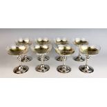 Shreve Sterling Gold Wash Desert Cups w/ Liners