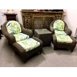 Vintage 5 Piece Wicker Furniture Set