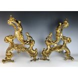 Pair of Louis XV Style Bronze Putti Chenets