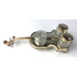 Silver Plate "Violin" Condiment Set