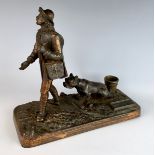 Antique Cast Iron Figural Group Match Holder