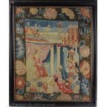 A 17th / 18th century French gros and petit point needlework panel,