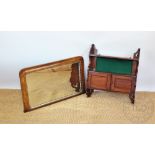 An Edwardian walnut hanging shelf, with two cupboard doors, 70cm H x 61cm W,