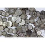 A collection of pre 1920 silver sixpences and threepences,