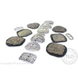 Four pairs of 19th century and later paste set buckles, longest 6cm,