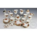 A selection Royal Albert Old Country Roses tea wares to include six teacups and saucers,