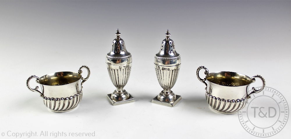 A pair of Victorian silver peppers, James Deakin & Sons, London 1897, - Image 2 of 2