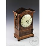 An early Victorian walnut twin fusee eight day mantel clock, the enamel dial signed 'Beale Bristol',