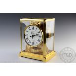 A Jaeger Le Coultre Atmos clock, with Roman numeral dial in a gilt brass case, numbered '431622',