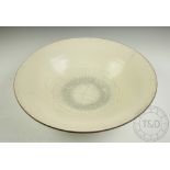 Rudie Delanghe - a studio pottery bowl, with white crackle glaze, incised signature and number 88,