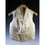 An early 19th century gentlemans ivory silk waistcoat,