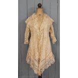 A late Victorian / Edwardian ladys blond lace jacket,