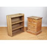 A vintage pine chest, of two short and two long drawers, on plinth base, 63cm H x 50cm W x 37.