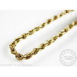 A 9ct yellow gold rope twist bracelet, with attached bolt ring clasp, weight 5.