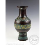 A late 19th/early 20th century Chinese cloisonne vase,