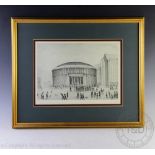Lawrence Stephen Lowry, Signed black and white print, The Circular Library, St Peters Square,