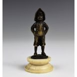 After Franz Iffland, early 20th century Art Deco bronze figure of a Dutch boy,