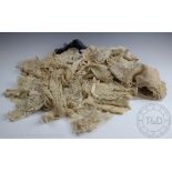 A collection of lace, to include various trims, panels, fragments, cuffs,