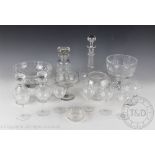 A collection of early 20th century and later cut glass and decorative glass ware to include a set