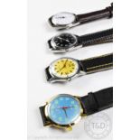 A collection of four wristwatches, to include; Lanco with stainless steel case and white face,