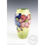 A Moorcroft Clematis pattern tapering vase,