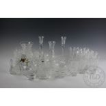 A 20th century cut glass associated part suite comprising; five tumblers, six pudding bowls,