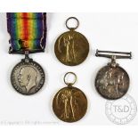 Two WWI pairs to: 57968 Private E Edwards Machine Gun Corps MGC and 3011 Private L Lawson South