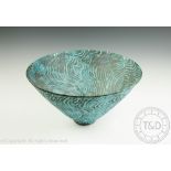 Peter Beard (British b1951) a large studio pottery stoneware conical bowl,