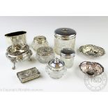 A selection of silver toilet jars and objects of virtue,