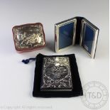 A silver mounted folding double photograph frame, Carr's of Sheffield Ltd, Sheffield 1992,