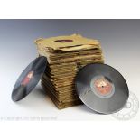A collection of vintage 78RPM vinyl Jazz records,