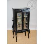 A late Victorian ebonised display cabinet,