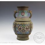 A large late 19/ early 20th century Chinese cloisonne vase,