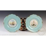 A pair of Royal Crown Derby W E J Dean hand painted cabinet plates,
