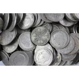 A large collection of silver florins, mainly pre- 1946, some pre-1920, approx.