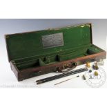 A late 19th century Charles Boswell brass mounted leather gun case,