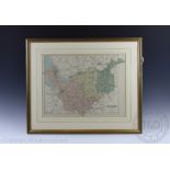 John Bartholomew, Coloured print, Map of Cheshire, Printed by Philip & Son, 35cm x 46cm,