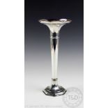 A George VI silver posy vase, Walker and Hall Sheffield 1936, with flared rim and on octagonal base,