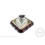 A cased silver mounted inkwell and stand, Carr's of Sheffield Ltd, Sheffield 1995,