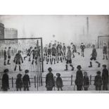 Lawrence Stephen Lowry, Limited edition black and white print, The Football Match, No 217/850,