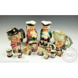 A collection of twelve Royal Doulton character jugs to include, 'The Poacher' D 6429,