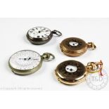 Two gold plated cased half hunter pocket watches,