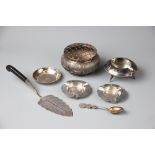 A selection of Eastern white metal items comprising;