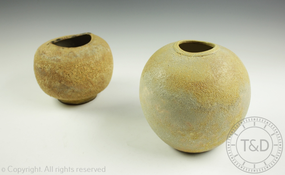 Chris Carter (British b1945) two studio pottery stoneware vases,