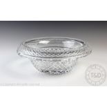 A Waterford Crystal cut glass bowl, with star cut base,