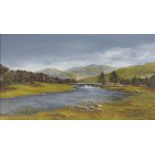 Buckland Jones - 20th century British, Oil on board, The River Dee Aberdeenshire, Signed,