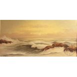 English School - 20th century, Oil on canvas, Seascape, Indistinctly signed C. S.