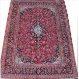 A Persian Kashan wool rug,