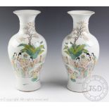 A pair of Chinese vases, Republic period style, Kangxi four character,