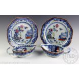 A pair of 18th century Chinese export sauce boats, Qianlong (1736-1795),